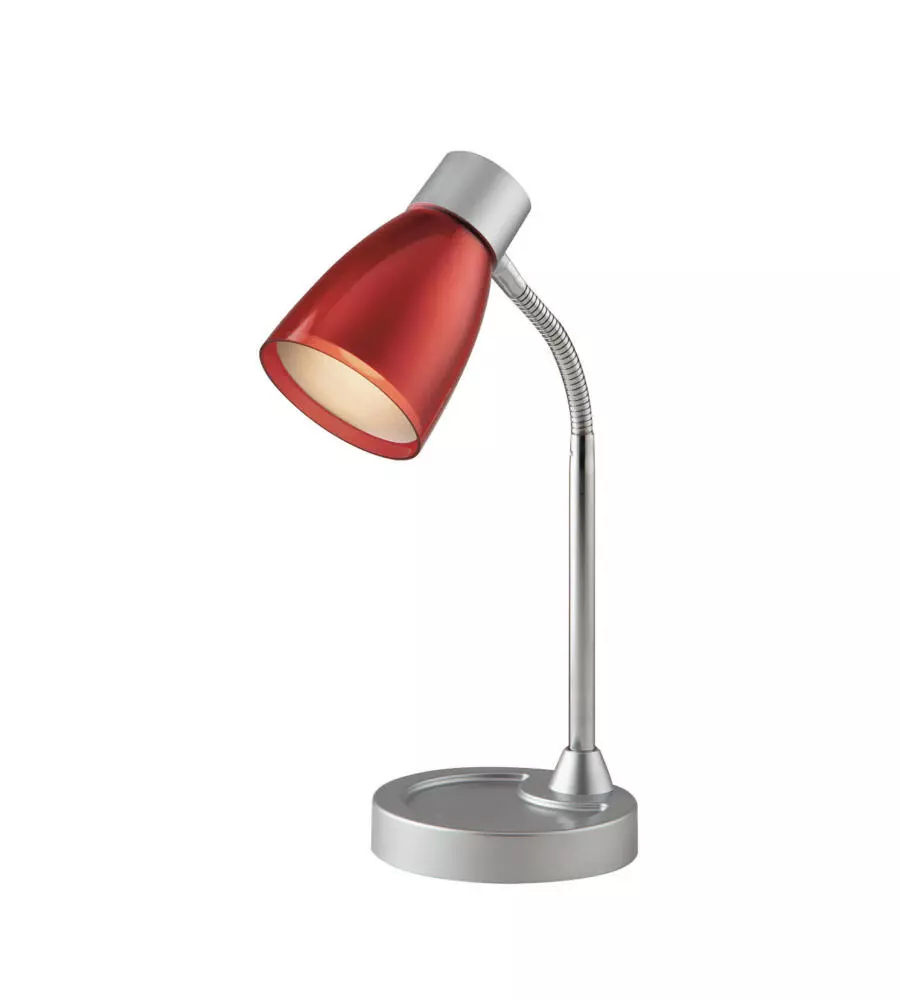 LAMPADA DA TAVOLO "ARKIMEDE" IN METALLO ROSSO, 40W